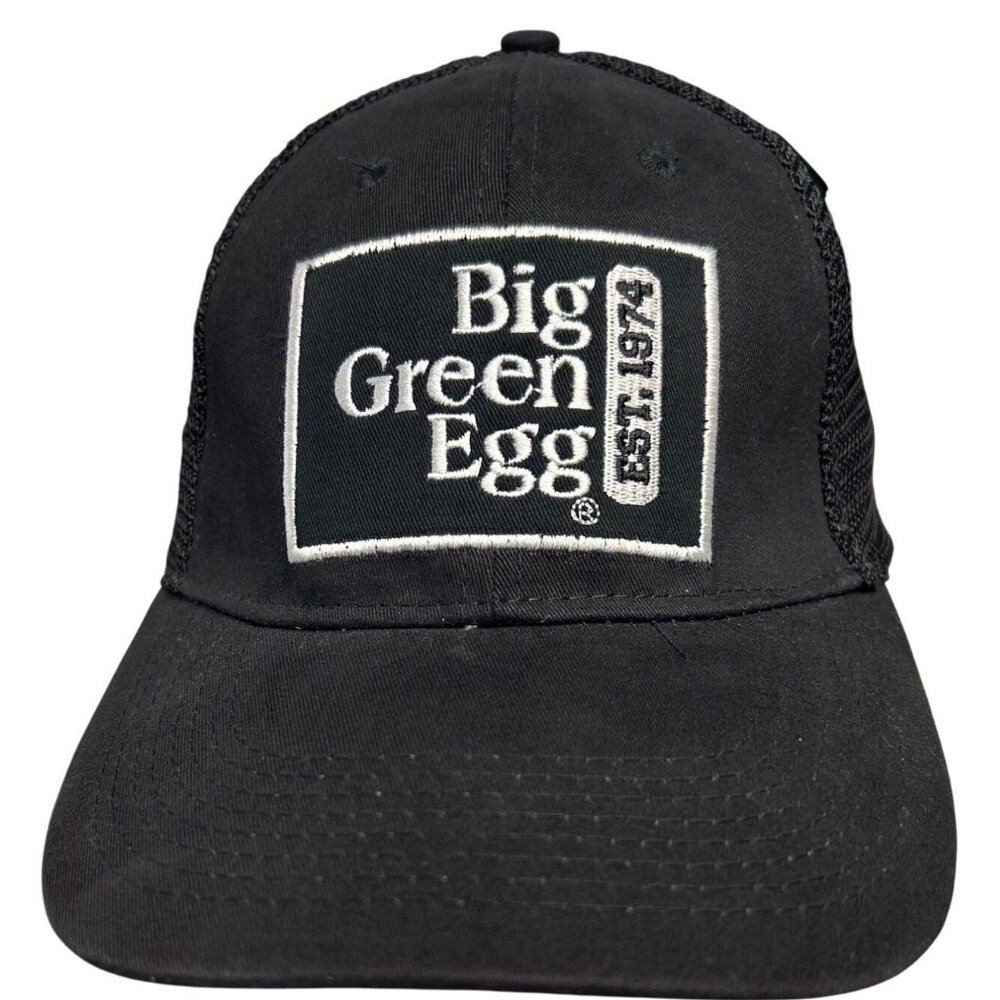 NEW Big Green Egg Black Mesh Adjustable Classic Trucker Hat Stretch-to-Fit Cap